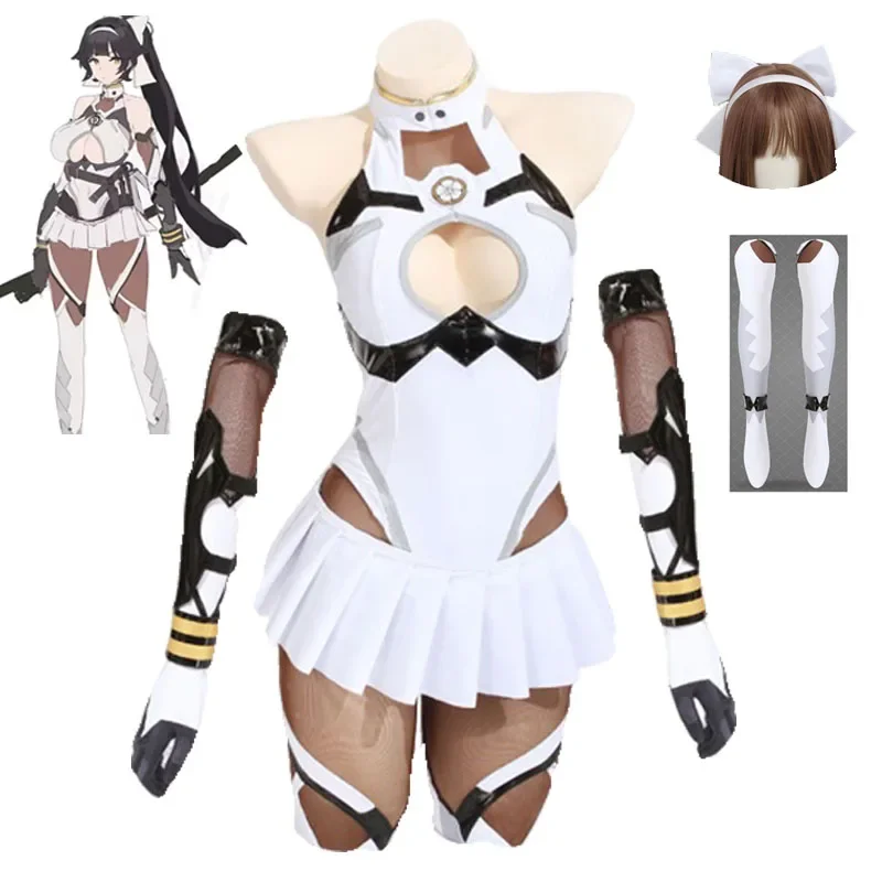 Anime Game Azur Lane IJN Takao Cosplay Costumes Women Backless Sexy Leather Bodysuit Socks Suit Halloween Carnival Party Clohtes