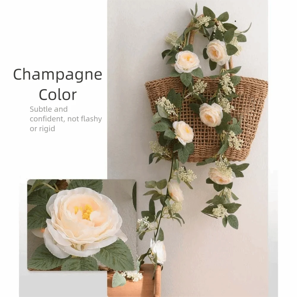 

Wall Decoration Rose Artificial Flowers Plastic Berries Simulated Vine Garland Hanging Plants Wedding Party Living Room