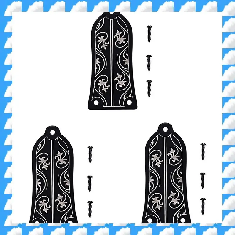 

ONGE 3X Guitar Truss Rod Cover GR34 Truss Rod Shape Case For Electric Guitar Les Paul Epiphone (Black)