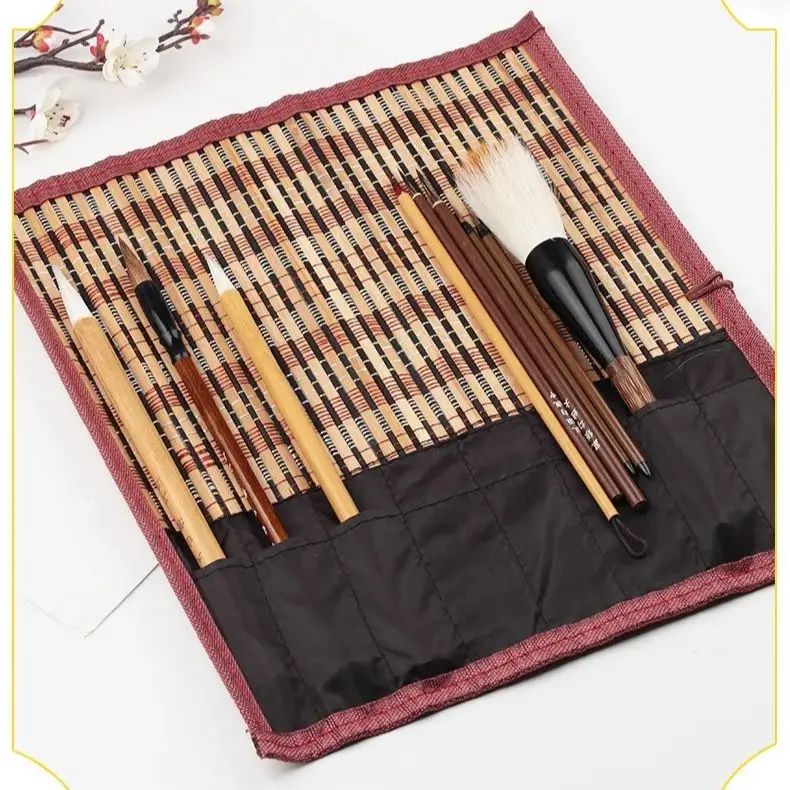 7Pcs/Set Chinese Calligraphy Fine Line Pens Boutique Ceramic Pottery Painting Detail Brush Kit Glazing Bamboo Watercolor Brushes