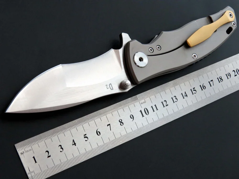 New Eafengrow Ef904 Knife D2 Steel Blade + Tc4 Titanium Alloy Handle Folding Knife Outdoor Camping Hunting Edc Tool Knife