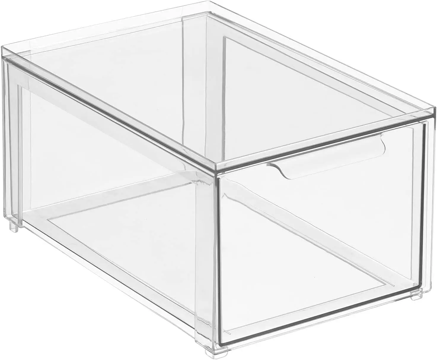 

Plastic Stackable Bathroom Storage with Pull Out Bin Organizer Drawer for Cabinet, Vanity, Shelf, Cupboard, Cabinet, or Close