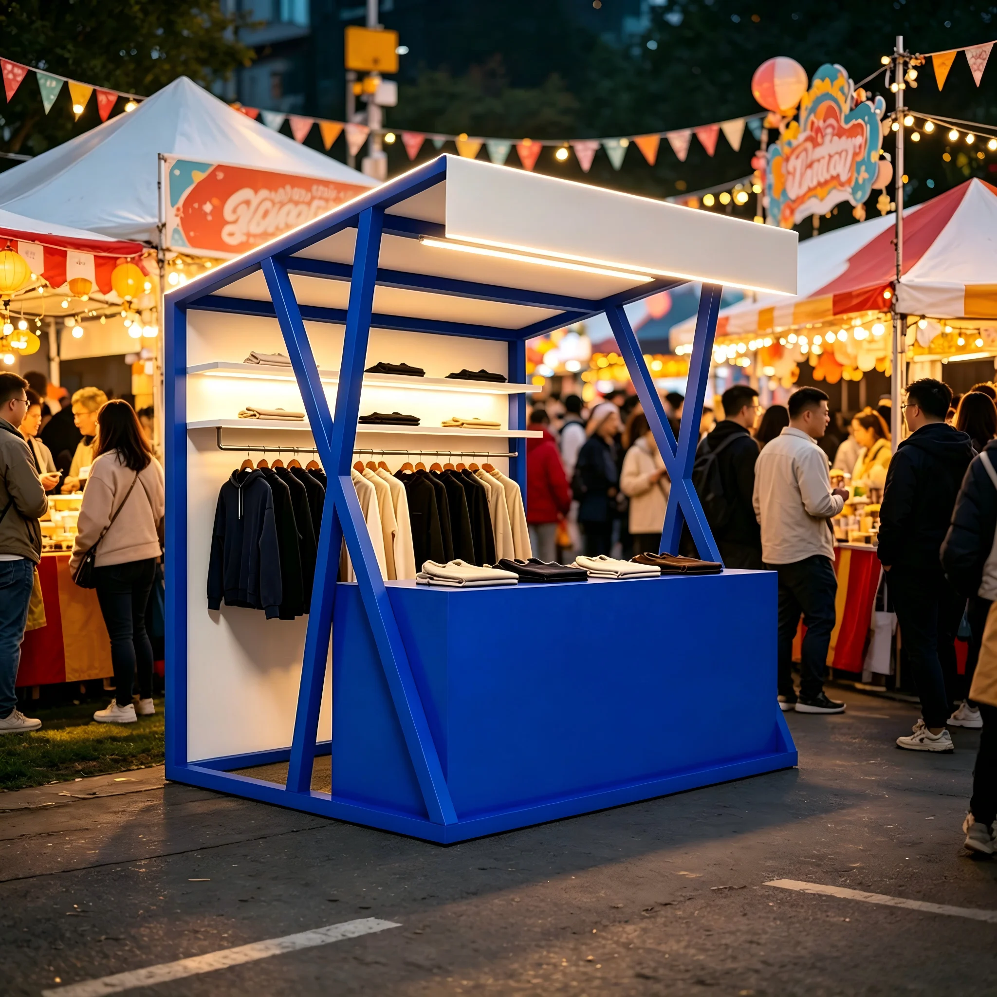 R*-Market Display Street Stall Easy Setup Outdoor Pop-up Craft Vending Booth for Exhibition