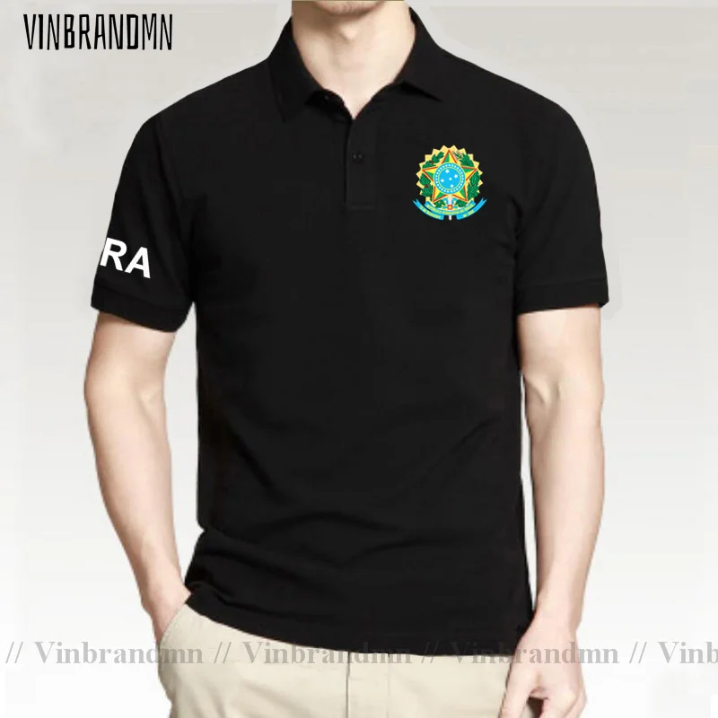 Brazil Brasil BRA Brazilian BR polo shirts men short sleeve white brands printed for country cotton nation team flag new clothes