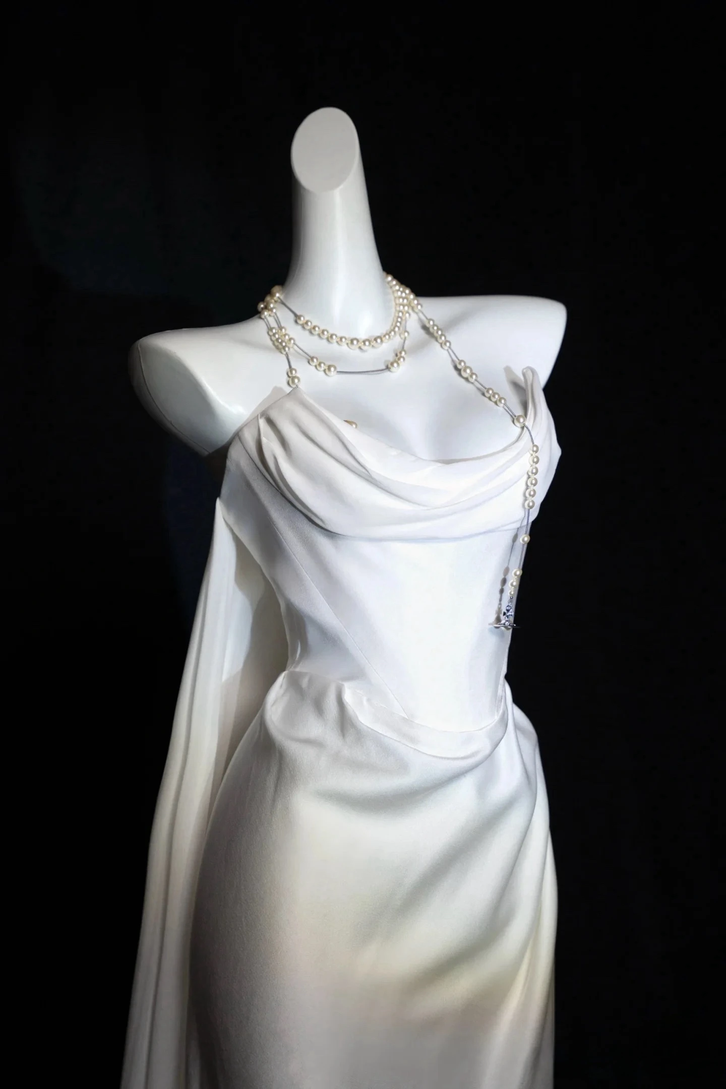 Modern Elegant White Wedding Dress Mermaid Hanging Neckline Sliming Long Trailing Greek Goddess Ladies Parties Evening Dinners