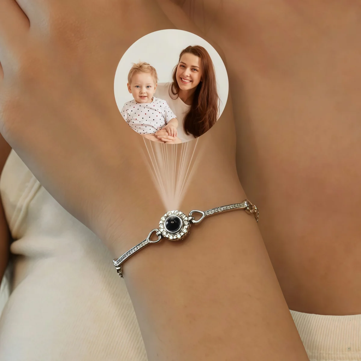 S925 Personalized Custom Photo Projection Bracelet Braided Rope Adjustable Couple Bracelet Hidden Image Jewelry Gift For Lover