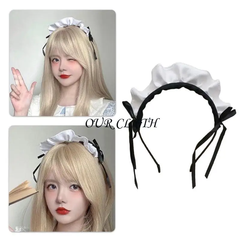 Maid Headpieces Ruffle empregada empregada cabelos decorativos halloween acessório cosplay para mulheres festas