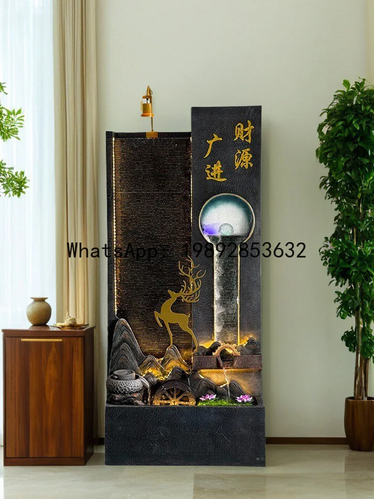 YFY Fake Mountain Water Flow Ornament Fountain Landscape Circulating Water Living Room Office Wealth Feng Shui Wheel