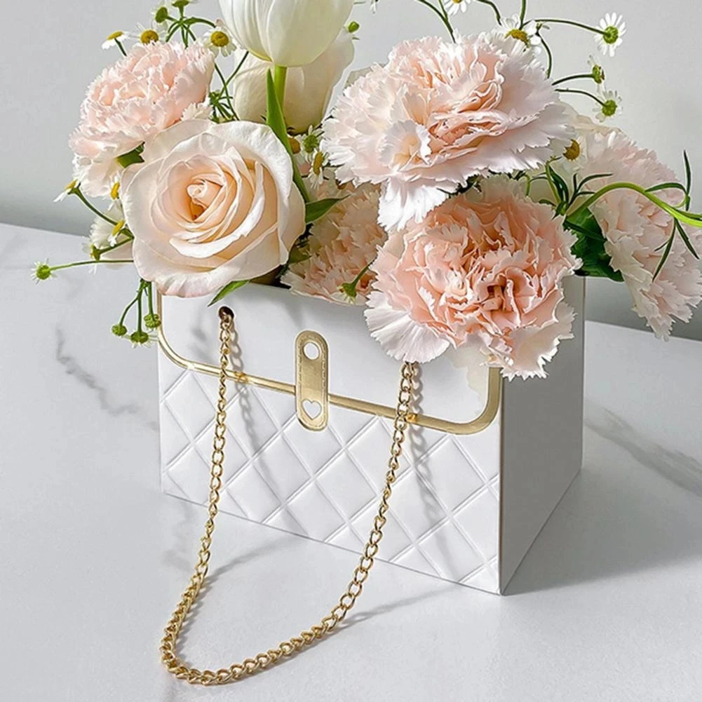 Flower Tote Bag Portable Foldable Bag Long-lasting Universal Packaging Rose Box Party Gift Box Handbag Wedding Birthday Gifts