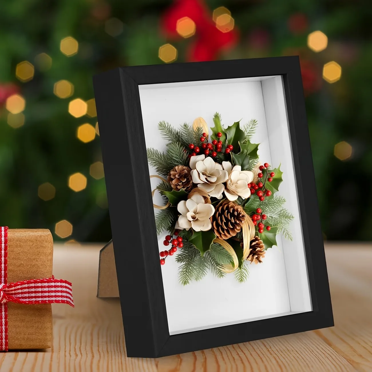 3d photo frame Wood DIY Shadow Box Frame Dried Flower Display Case for Flower Tickets Decor picture Frames Deep fillable frame
