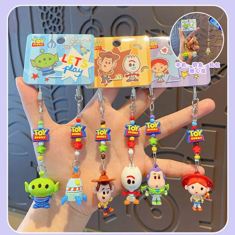 

Disney Genuine Toy Story Series Pendant Cute Cartoon Beaded Mini Bead Keychain Charm Ornament Collection For gifts