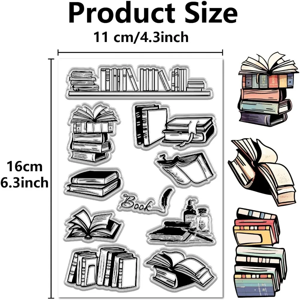 Book Clear Stamps Retro Reusable Transparent Stamp Seals for Card Making Decor DIY Photo Album Decorative Stamp Sheets