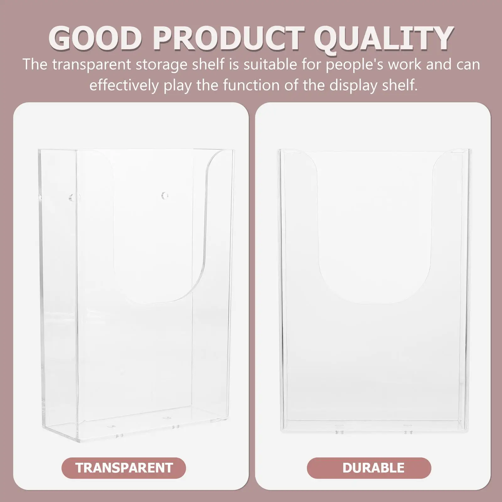 Wall Mount Document Rack Clear Plastic Shelf File Display Stand Magazine Holder Office Storage Box Decorative ganizer