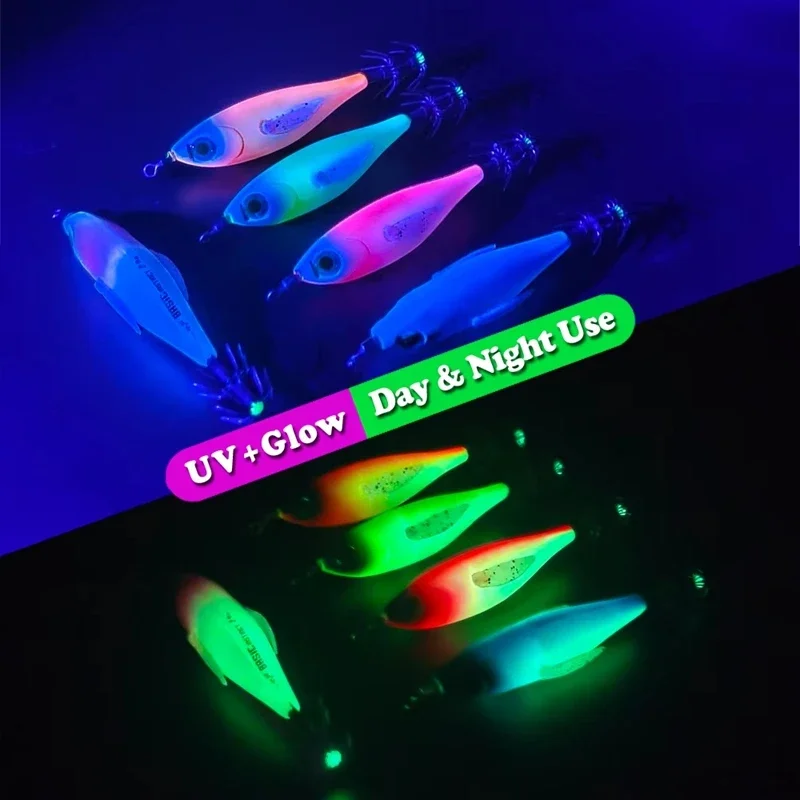 

5Pcs Squid Bait 4.8g Webfoot Octopus Egi Saltwater Lure, Artificial Shrimp Egi Lure Cuttlefish Horizontal Squid Jig Hook Kit