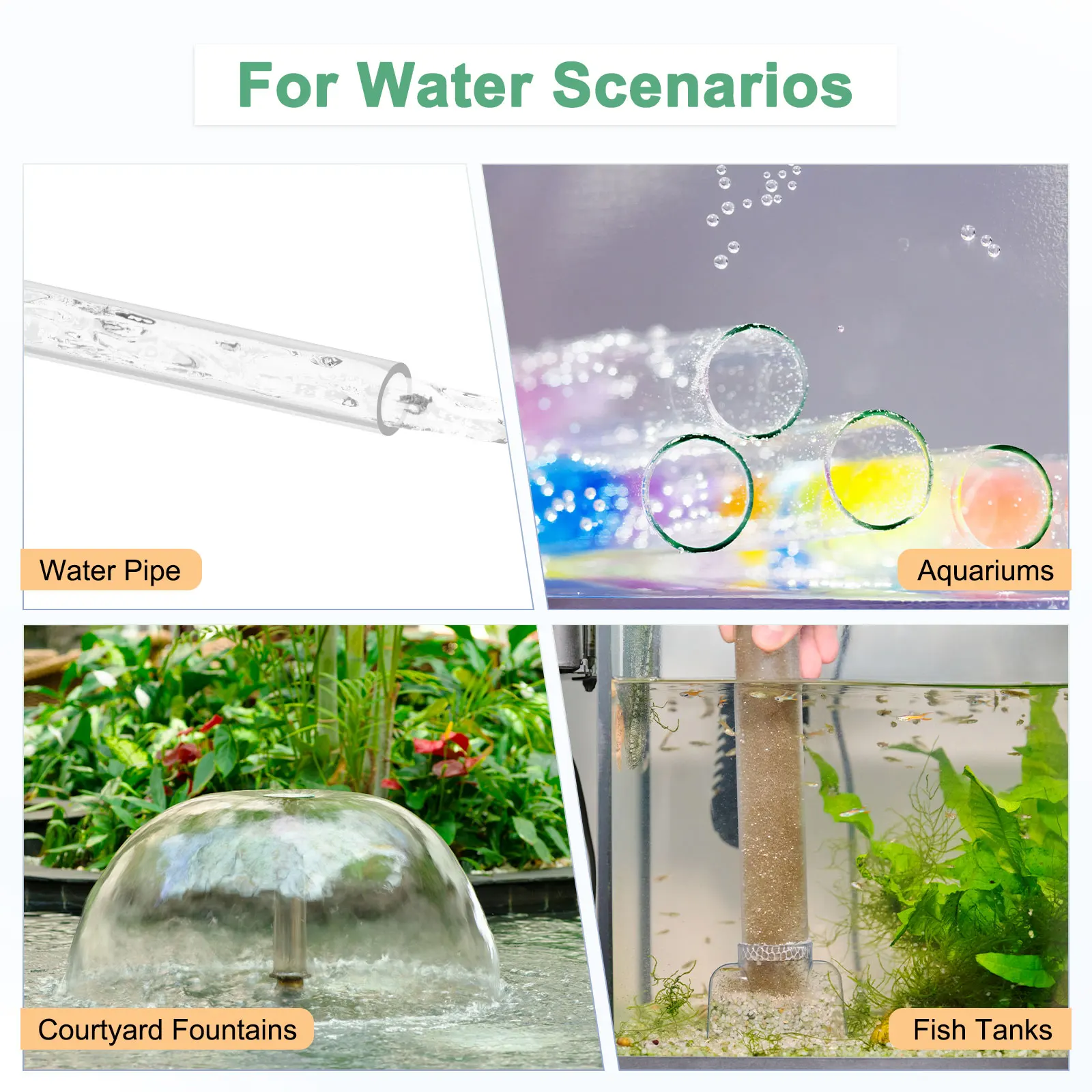 2 قطعة 305 مللي متر أنبوب أكريليك شفاف أنبوب بلاستيكي مستدير جامد لمصابيح نظام تبريد المياه نوافير أحواض السمك عرض موقف