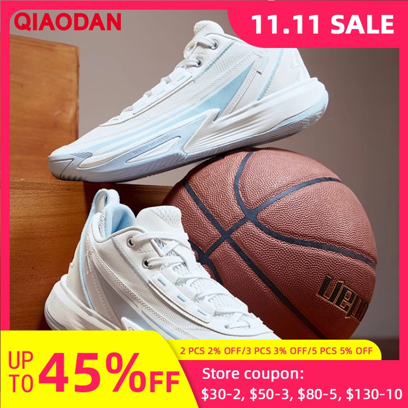 

QIAODAN Poying 6mid Men's Sneakers 2025 Autumn Lightweight Shock-Absorbing Basketball Shoes Low-Top Sports Shoes QXA013254105