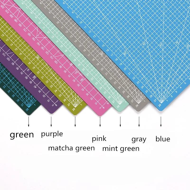 1Pc A4 Colorful Grid Lines Cutting Mat Craft Card Fabric Leather Paper Board 30*22cm