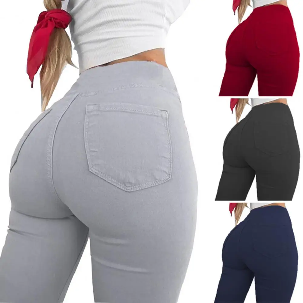 Women Trousers High Waist Pencil Pants Slim Fit High Waist Women's Pencil Pants Breathable Quick Drying Leggings with Elastic