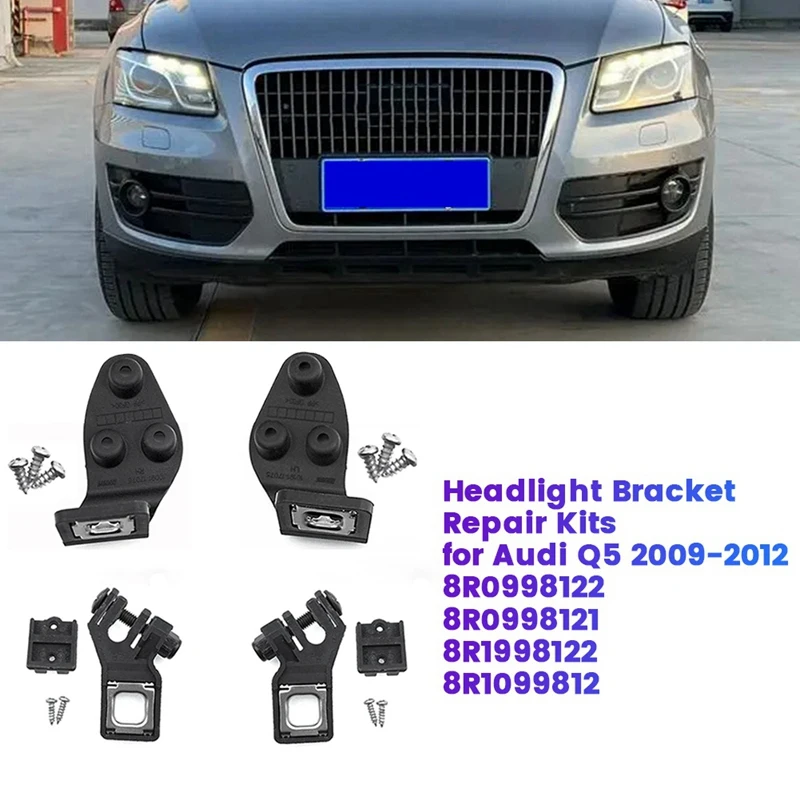 1Pair Headlight Bracket Repair Kits For  Q5 2009-2012 Headlight Fixed Screw 8R0998122 8R0998121 8R1998122 8R10998121 Parts