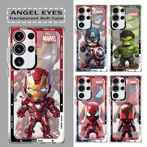 Marvel Iron Man Spiderman Phone Case for Samsung Galaxy S21 S22 Plus S10 Note 20 Ultra 10 S23 FE S24 Ultra Cover
