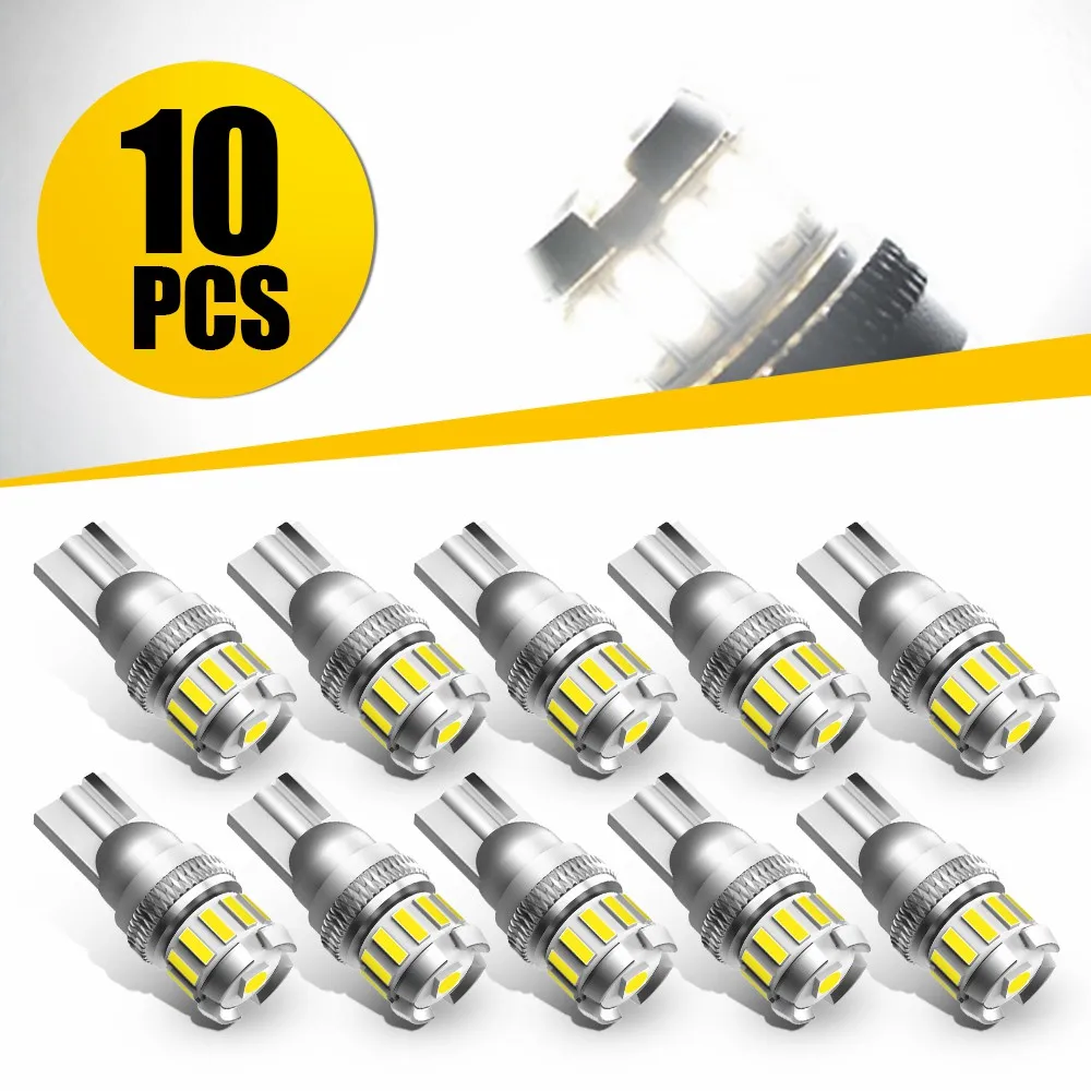 

10 светодиодных ламп Canbus W5W T10 для салона автомобиля Audi Hyundai I10 Ford Kuga MK1 Fieats 2008 Toyota Prius 2009 Skoada Octavia 3