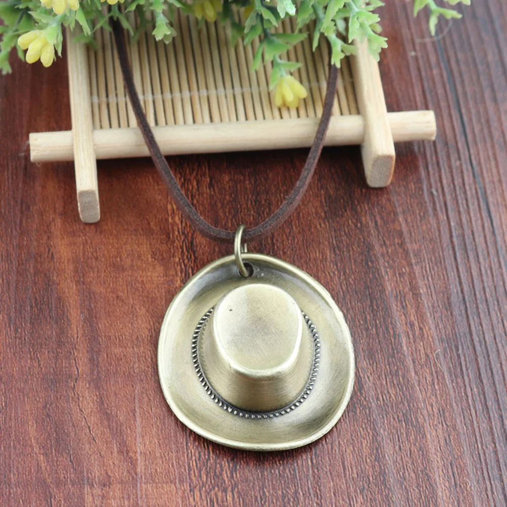 

6 Pcs Vintage Bronze Hat Pendant Charms for Necklace DIY Jewelry Making Creative Accessories Retro Pendant Charm