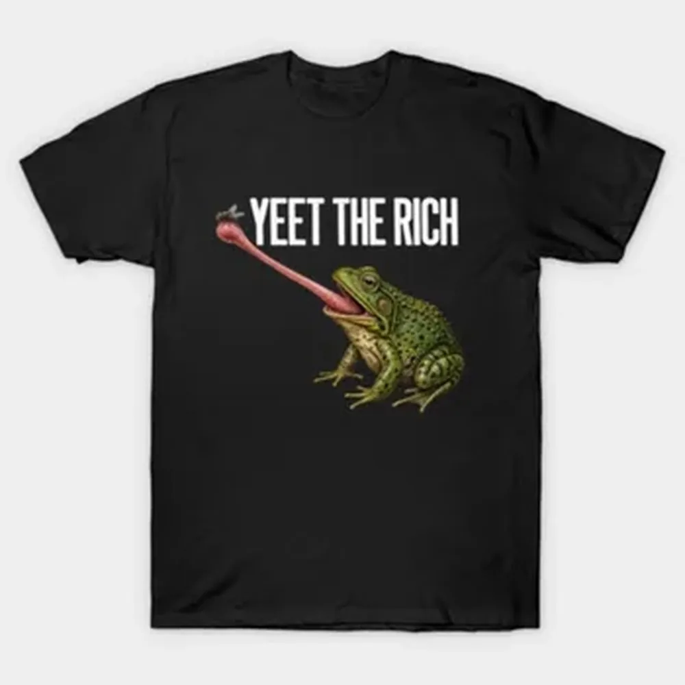Yeet The Rich Funny Meme Frog Graphic T-shirt For Men Women 100% Cotton T Shirts Short Sleeve