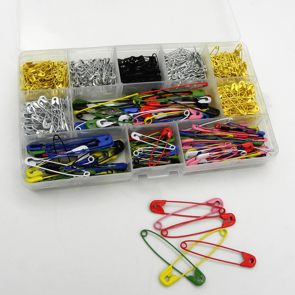 

500 pcs Colored Safety Pins Heavyduty Alloy Durable Craft Jewelry Quilt Clothing Decorative Practical Fastener Large