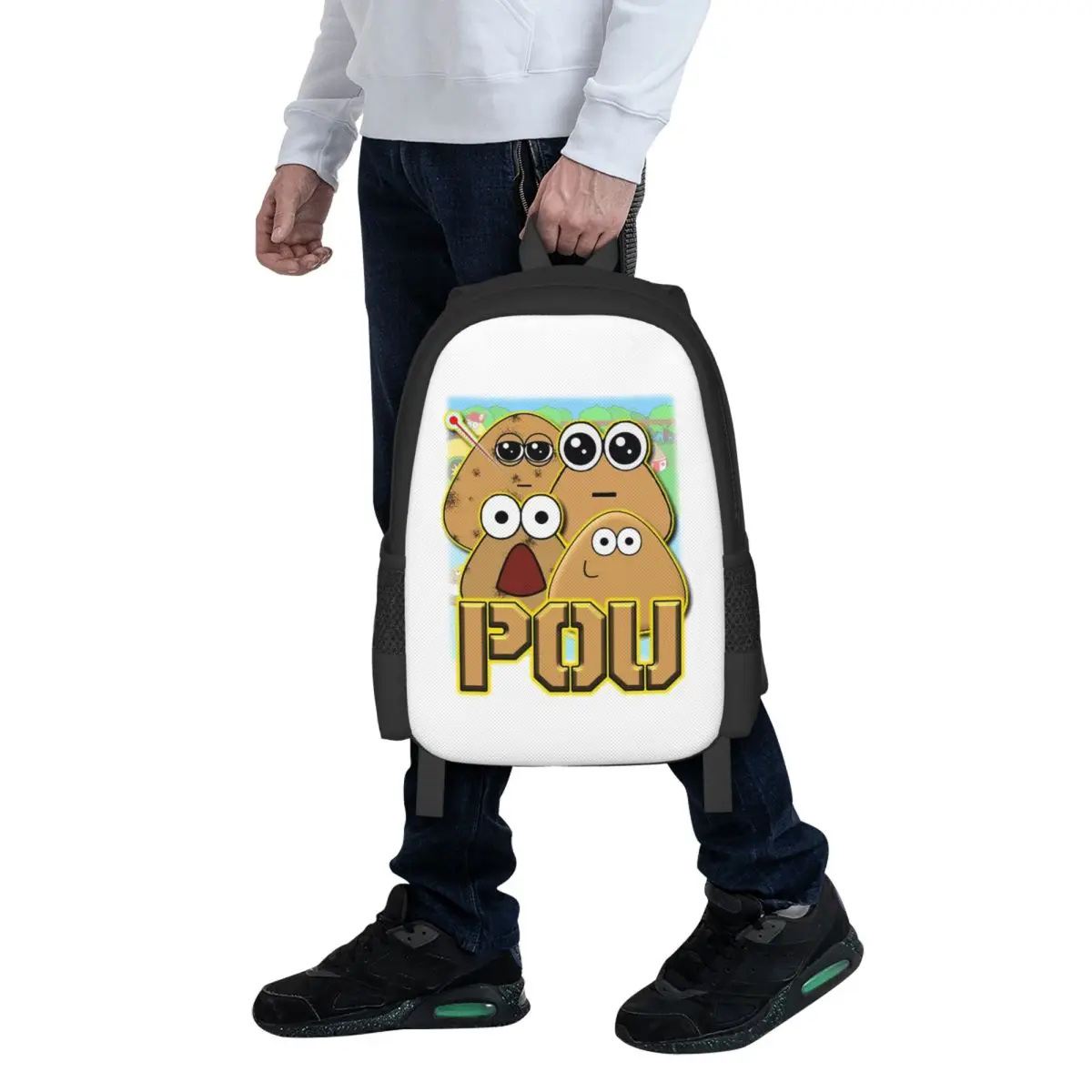 

POU Student Backpack School Bag Hiking Travel Daypack for Boys Girls Fashion Bookbag Shoulder Bags