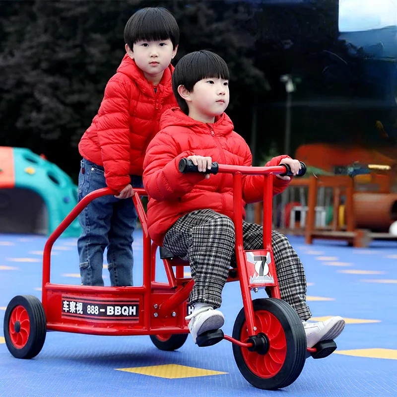 

Rubber Wheel Pedal Tricycle for Kids – Outdoor Sightseeing Car for Kindergarten, Educational Inspection Game Vehicle