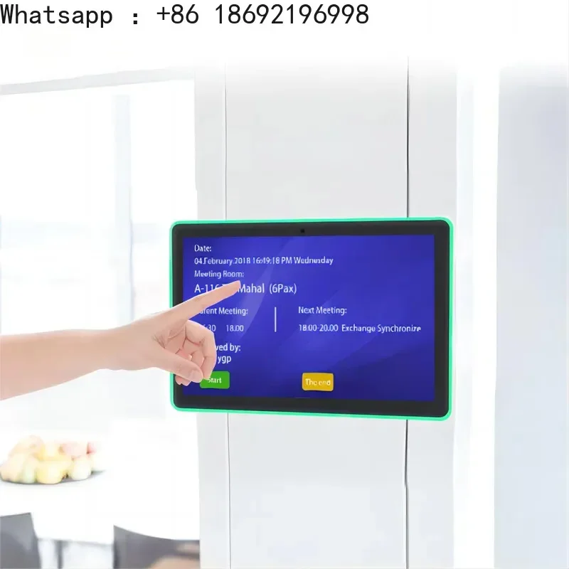 Wall Mount 10.1 Inch Android Meeting Room Tablet With 4 LED Light Bars Touch Screen LCD Conference Booking System