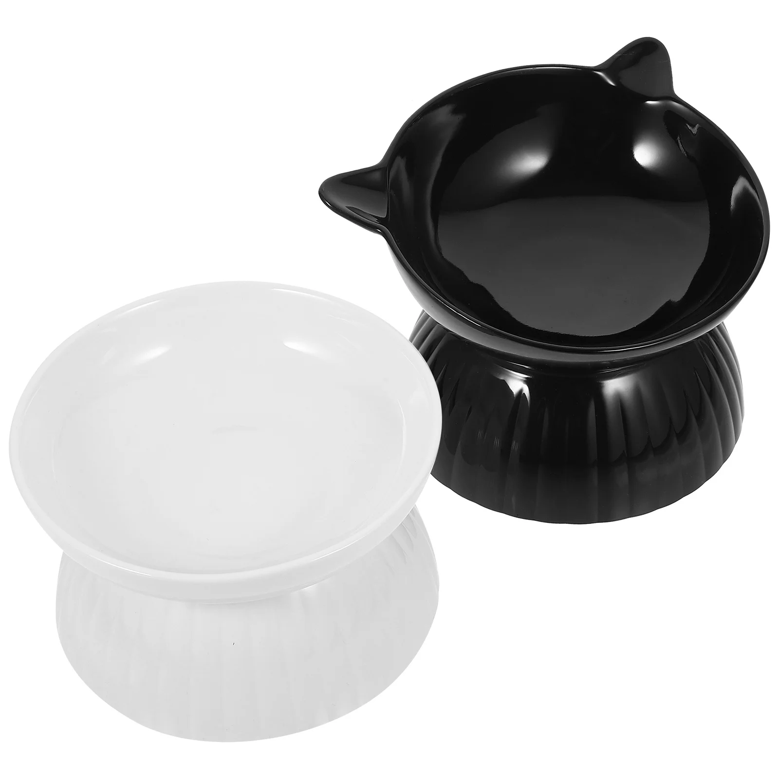 

2Sets Cat Food Bowl Set Ceramic Elevated Cat Bowl for Comfortable Feeding Smooth Easy Clean Pet Feeder Dish Ideal Gift for Cats