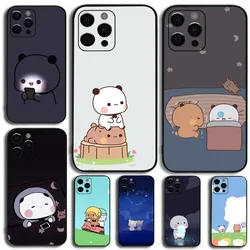 Cartoon Cute BuBu D-DuDu Phone Case For Apple iPhone 15,14,13,12,11,Pro,X,XS,Max,XR,Plus,Mini Soft Black Cover