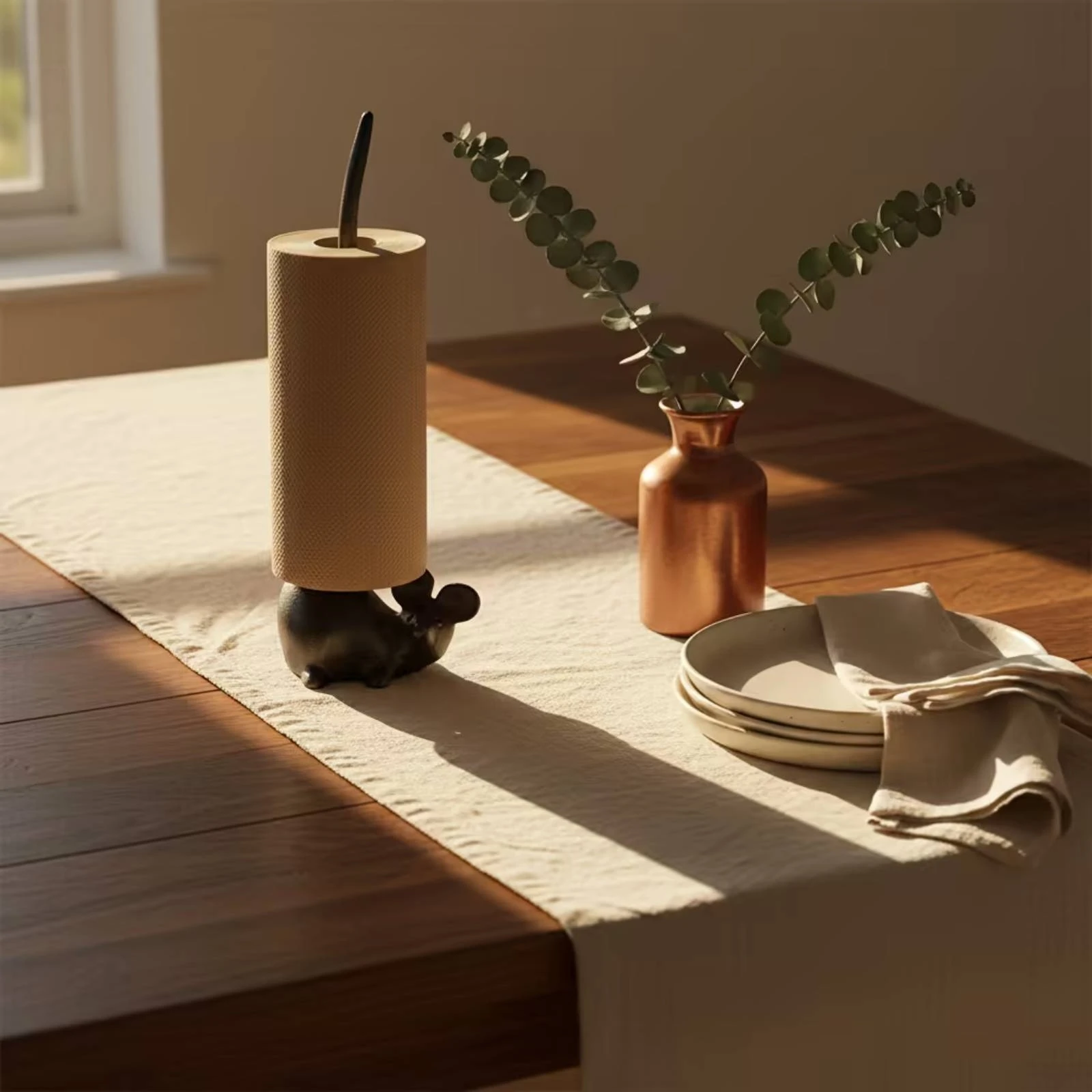 Porte-serviettes en papier décoratif avec base lestée, stable et antidérapant pour la cuisine, le comptoir