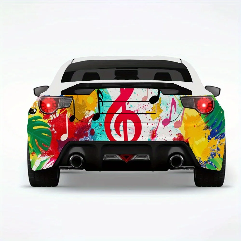 

Музыкальная нота, художественная автомобильная наклейка, виниловая наклейка на заднюю часть автомобиля, водонепроницаемые самоклеящиеся виниловые наклейки для хвоста и бампера автомобиля, Decorat