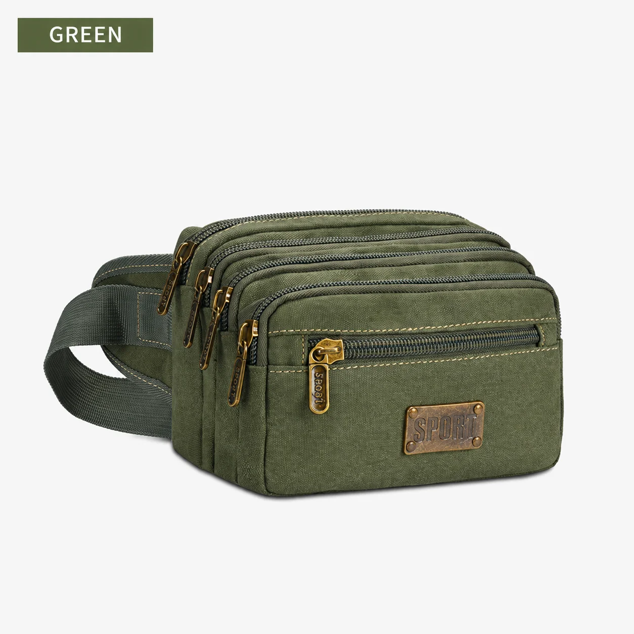 Large Capacity Waist Pack Wear-Resistant Fanny Bag Canvas Waist Pack Breathable Canvas Fanny Bag For Fitness Outdoor Sports