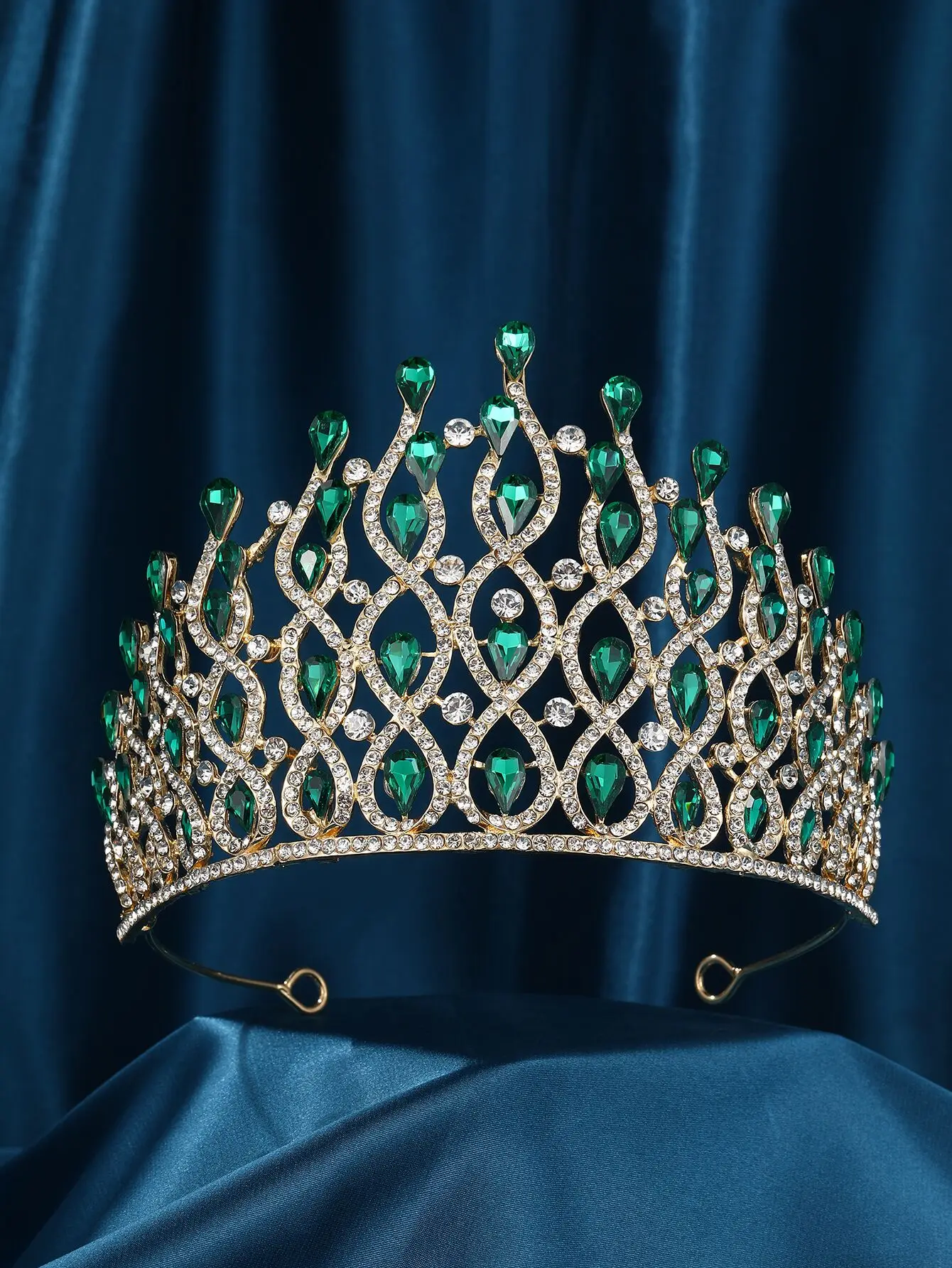 Luxury Bridal Crystal Crown Baroque Mori Rhinestone Tiara Wedding Hair Accessories Queen Headpiece