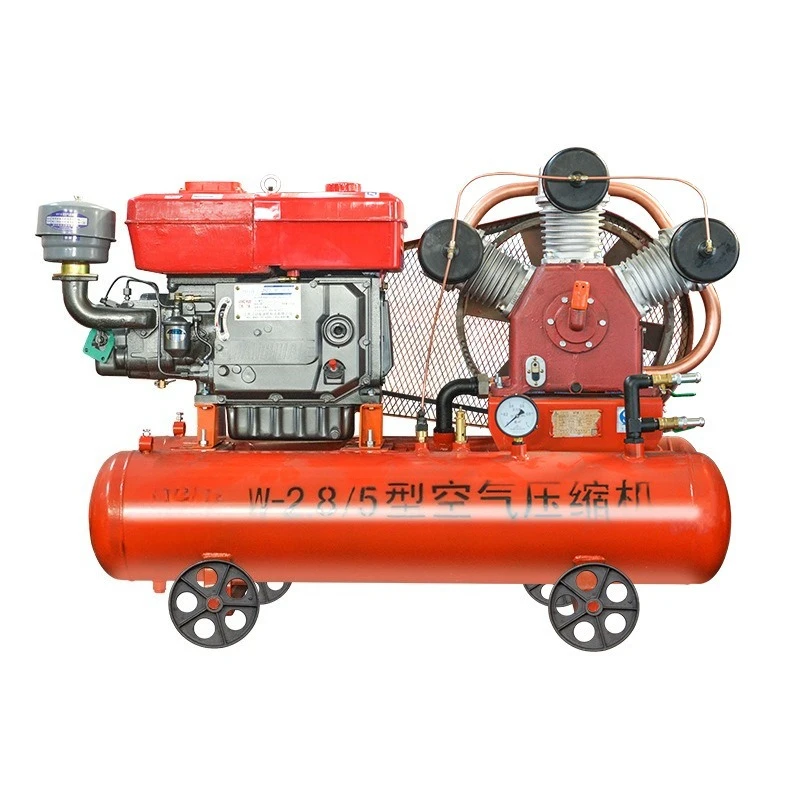 Air compressor mobile piston machine w3.2/7 small mine air pump pile breaking and drilling machine