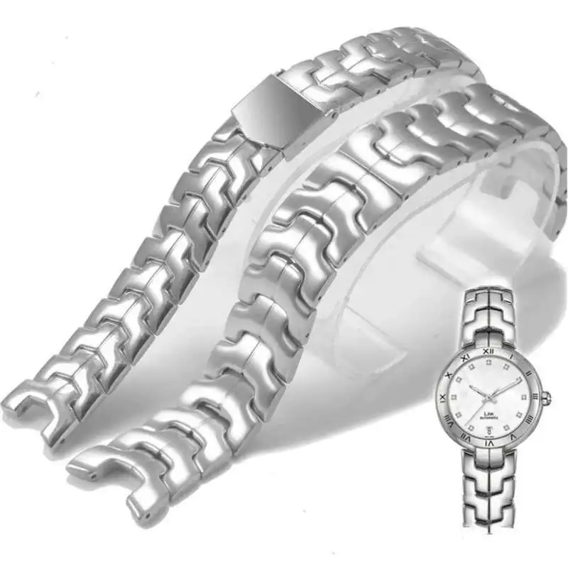 High Quality Sier 316L Stainless Steel Watchband 21X9mm 16.5X7mm Solid Concaved Ks Bracelet Fit For TAG K Watch