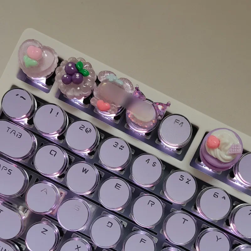 MiFuny simpatico pomello traslucido Keycaps Kawaii coniglio/amaretto manopola del Volume Keycap personalizzato per il gioco tastiera meccanica Keycaps regalo