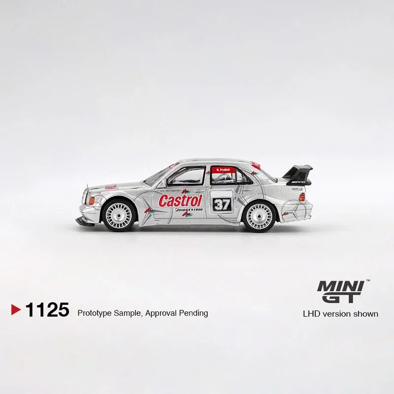 โมเดลรถ MINI GT 1:64 Lamborghini Revuelto สีม่วง รุ่นฉลองครบรอบ 30 ปี พร้อมรถ Mercedes-Benz 190E 2.5-16 Evolution II สีดำด้าน  วัสดุโลหะผสม สำหรับสะสมและตกแต่ง