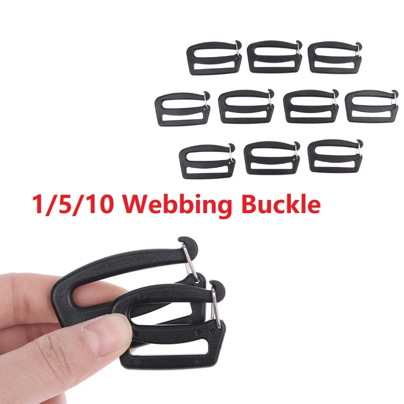 1/5/10 pcs DIY G Hook Webbing Buckles Quick Release 25/38mm Backpack Bag Clips For Luggage Sack Hiking Backpack Strap Outdoor