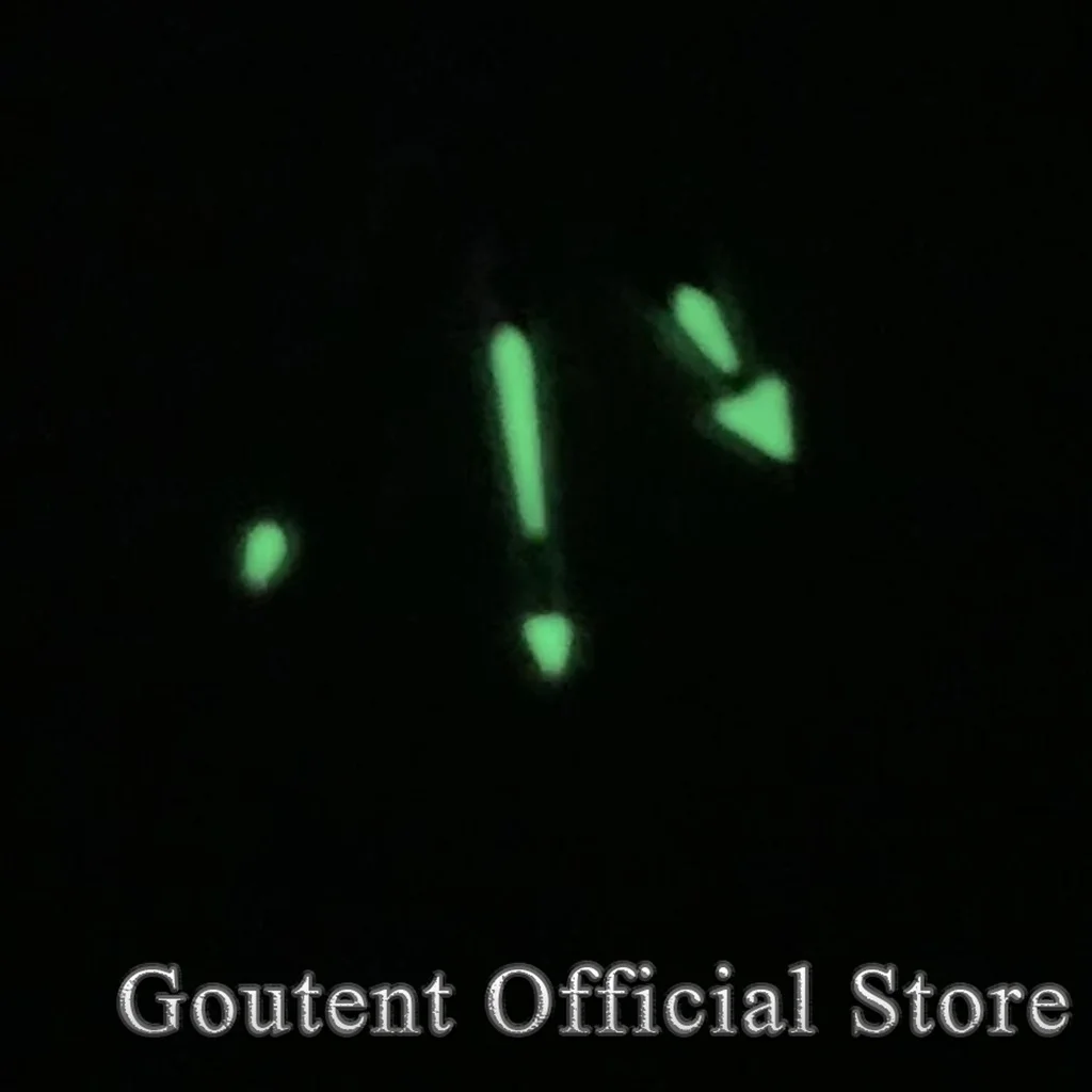 Goutent Silver Watch Hands Green Luminous Fit PT5000 ETA 2836 2824 DG2813 3804 Miyota 8215 8205 821A NH35 NH36 Movement