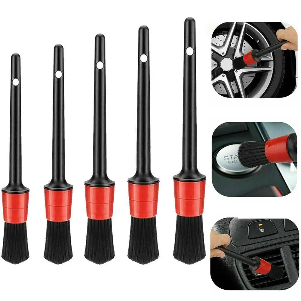 

Car Beauty Cleaning 5-Piece Detail Brush Set China Network Air Conditioner Outlet Clean PP Sharpening Wire Detail Brush