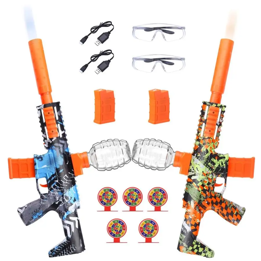 

Pack Gel Splatter Blasters, Full Auto Electric Splatter Ball Toy, 10 Rounds Per Seconds, 50000, 600 Hopper, 2 Rechargeable Batte