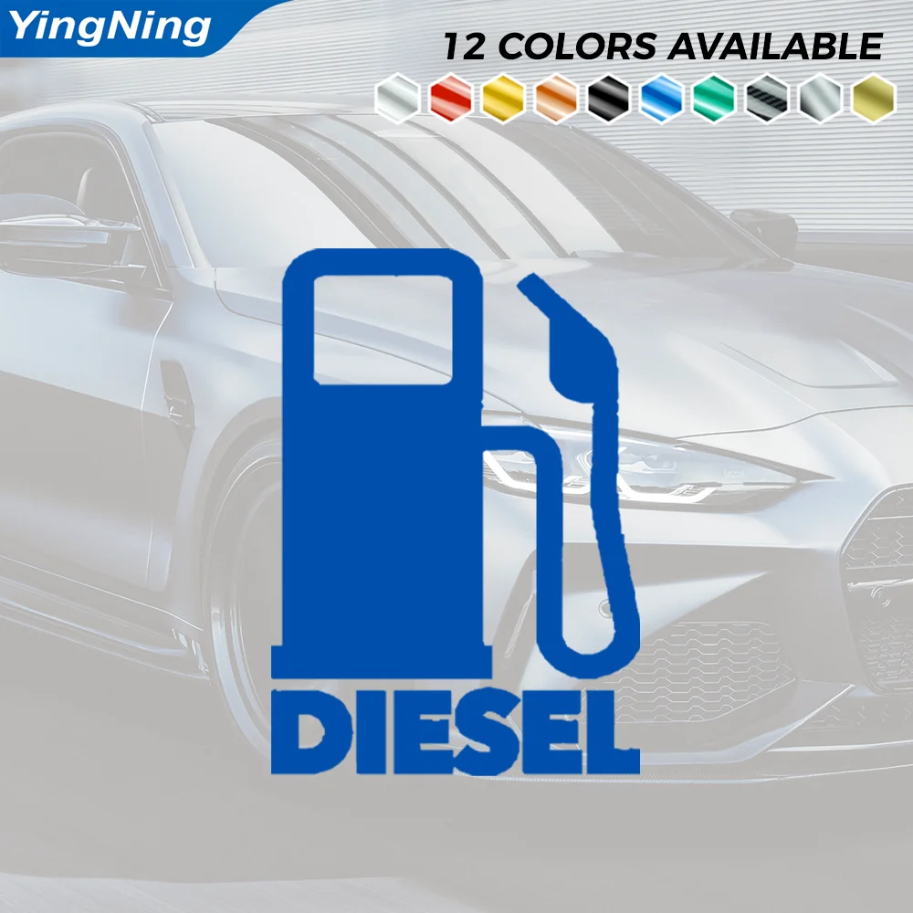 Reflective Diesel Fuel Car Decal Gas Pump Icon Vinyl Sticker Fuel Cap Fuel Door Truck Window Bumper Self Adhesive Vehicle Decor