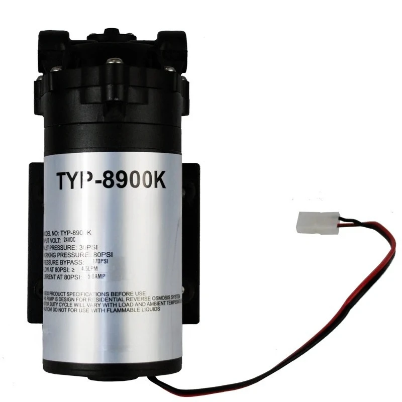 TYP-8900K 24V DC RO Diaphragm Booster Pump 5.0LPM Water Filter System Pressure Increase Spare Part
