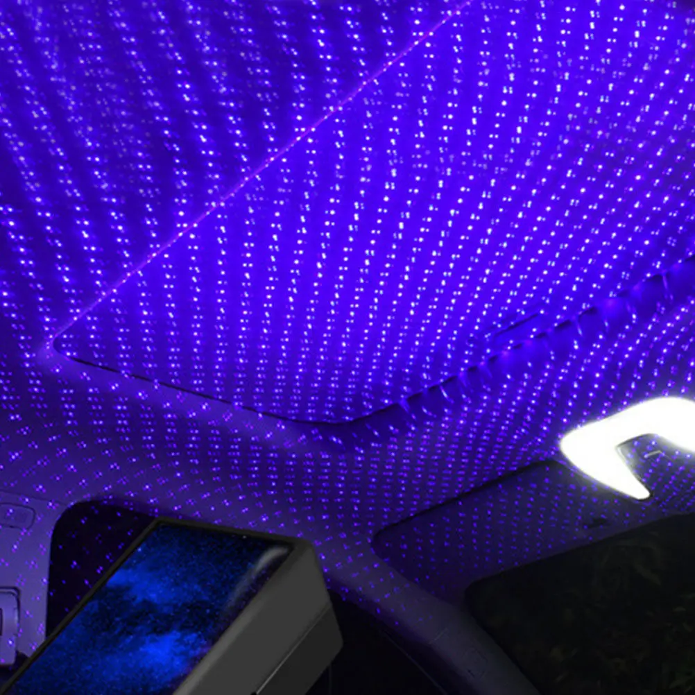 USB Car Projector Star Light Lamp Romantic Auto Roof Lights Black Two color Interior LED Atmosphere Camping Party