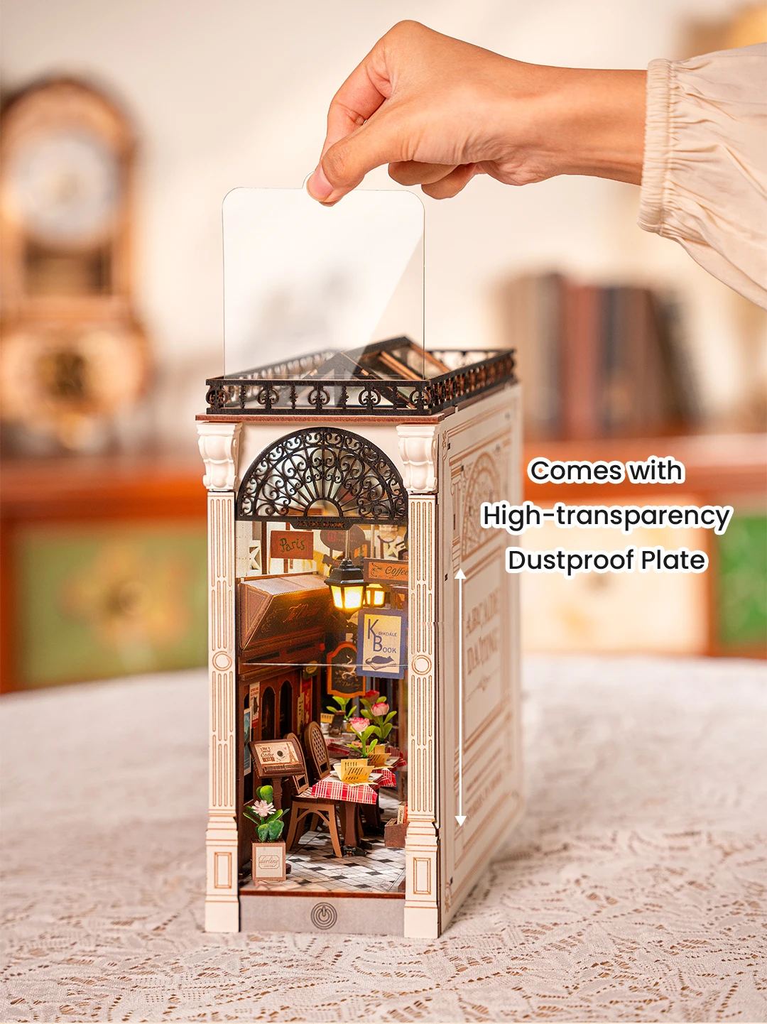 Robotime Rolife Modellbausätze für Bücherregal-Dekorationen, vorgefärbte, einfach zu montierende Arcade-Dating-DIY-Sets – Detail 6