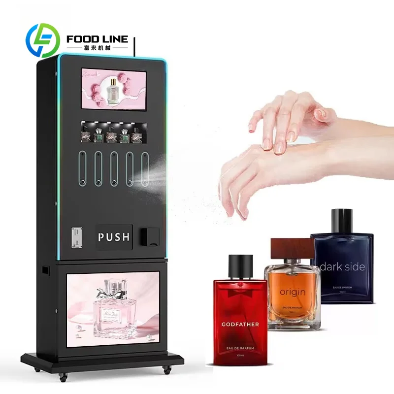 Support Beauty Perfume Vending Machine With Big Capacity Standing Perfume Spraying Vending Machine Customized